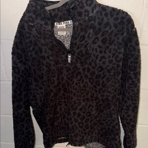 Pink Black Leopard Print Pullover